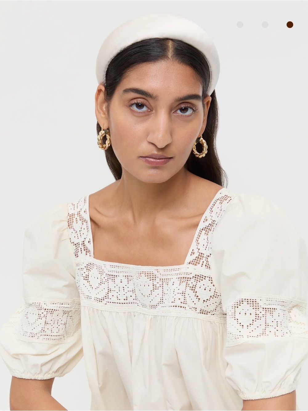 Loeffler Randall Bellamy Cream Satin Headband